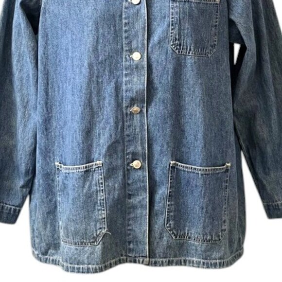 Vintage Maurices Lightweight Blue Denim 100% Cotton Chore Jacket Size Large - Picture 3 of 9